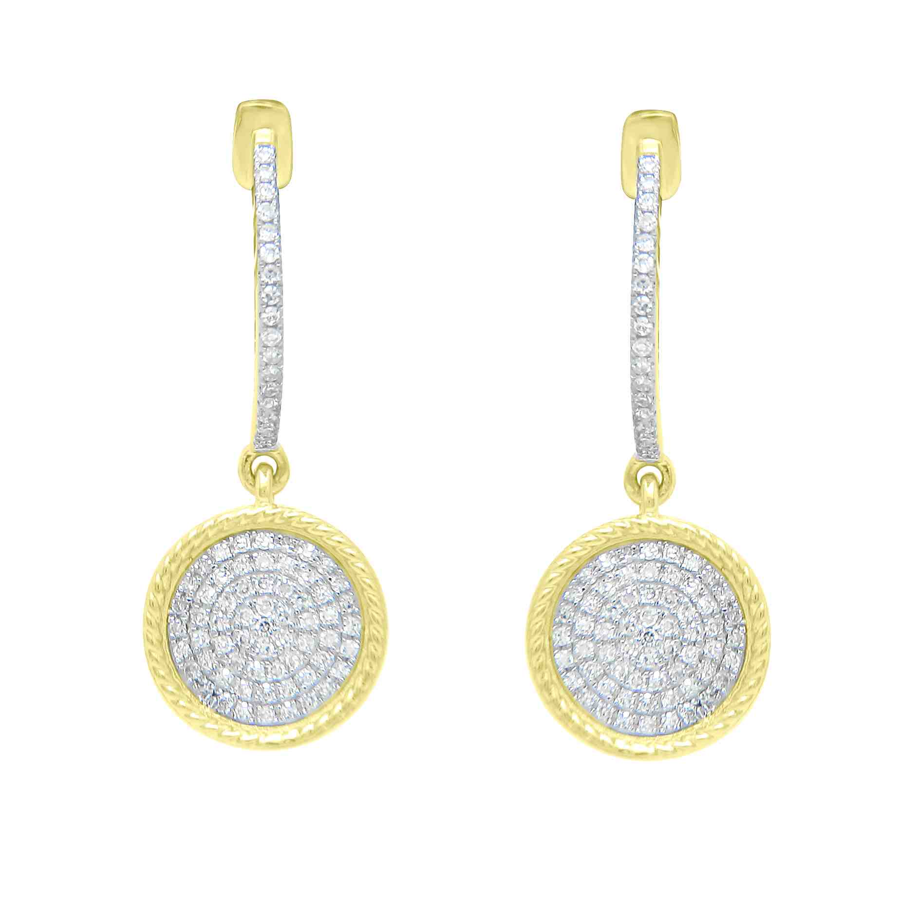 Pave Disk Huggies Earring  ER21238A